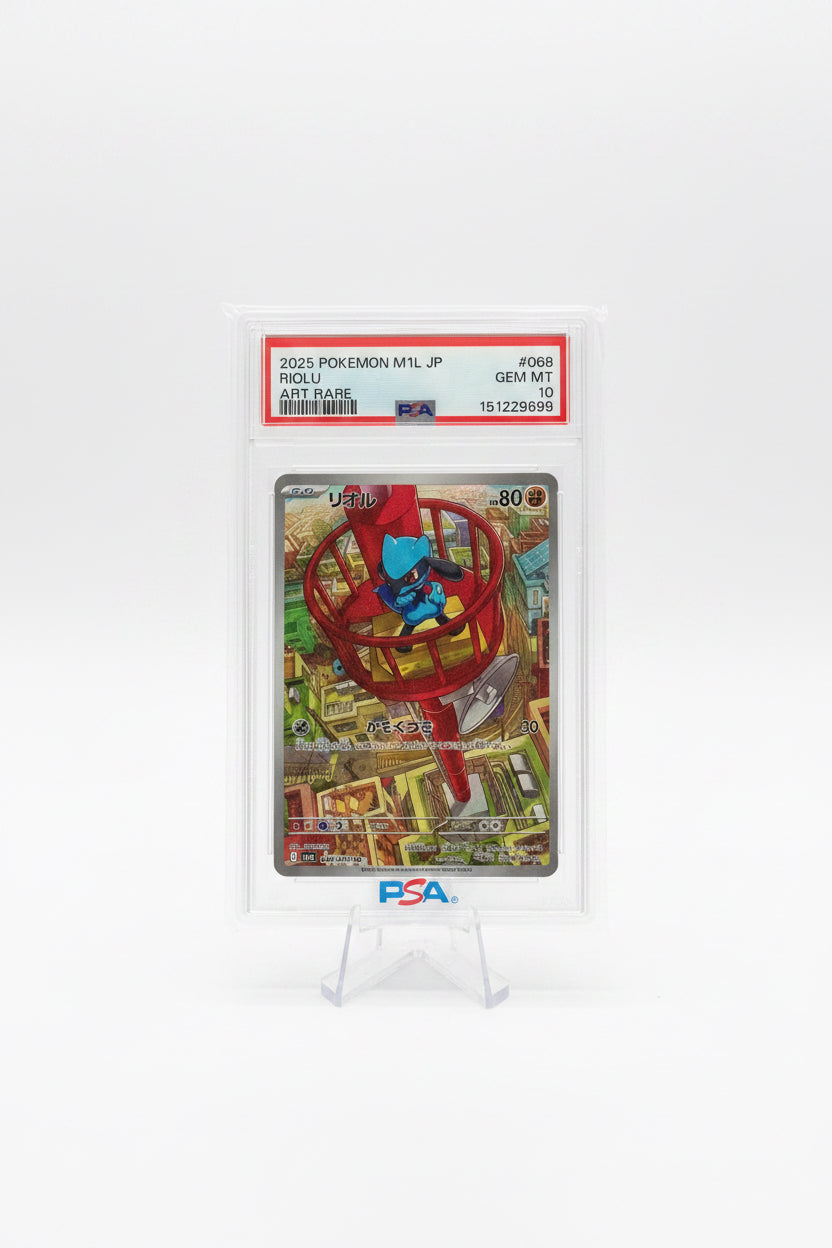 2025 POKEMON JAPANESE M1L-MEGA BRAVE ART RARE #068 RIOLU PSA 10 #068